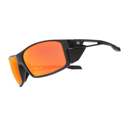 Z87 Polarized Safety Sunglasses, UV400 Wraparound Work Glasses,Protective Shades for Men Women Driving Cycling - color: Matte Black Orange Mirror