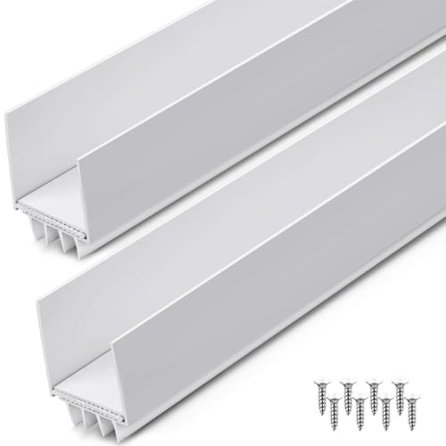 Pickmesh 2 Pcs 36 Inch Adjustable Storm Door Bottom Sweep for Door Seal 1-1/2 to 2-3/5 Inch Replacement Parts Under Draft Stopper Weather Stripping Threshold Seal (White) - color: White, size: 1-1/2 to 2-3/5 Inch