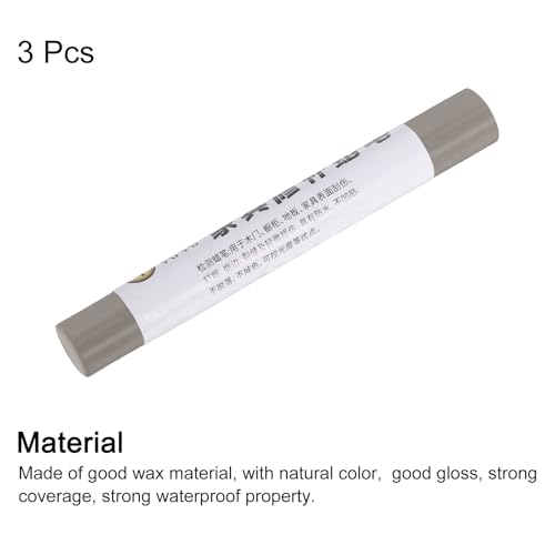 uxcell Furniture Repair Crayons, 3Pcs - Wood Wax Filler Stick, Furniture Markers Touch Up - for Scratches Holes Tables Desks Wooden Floors Cover Ups, Grey
