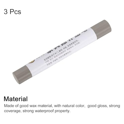 uxcell Furniture Repair Crayons, 3Pcs - Wood Wax Filler Stick, Furniture Markers Touch Up - for Scratches Holes Tables Desks Wooden Floors Cover Ups, Grey