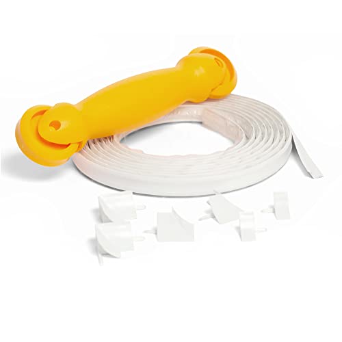 Instatrim Flexible Self-Adhesive Trim Bundle with Applicator - Caulking Kit with 10ft White 3/4" Wide Caulk Strip, 6 Corner Pieces, & Applicator Tool - InstaTrim The Original Flexible Trim - color: White, size: 3/4 x 10 Project Kit