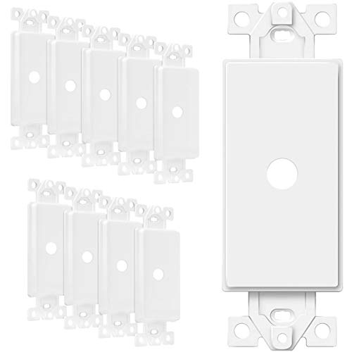 ENERLITES 0.406” Rotary Dimmer Shaft Adapter Insert for Decorator Wall Plates, 1-Gang Polycarbonate Thermoplastic, ETL Listed, 6061-W-10PCS, White (10 Pack) - size: 10 Pack, style: Wall Plate Insert