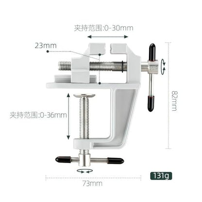Multi-Functional Aluminum Alloy Bench Vise, Mini Clamp for DIY Jewelry & Electronics Repair, Heavy-Duty Metal Construction Manual Hand Tool for Workbench