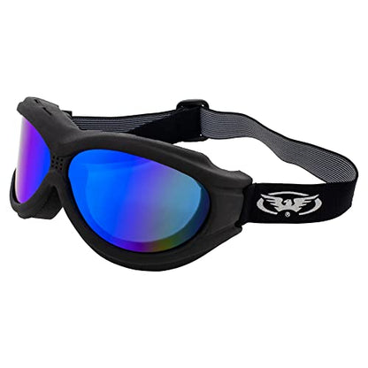 Global Vision Eyewear Big Ben Motorcycle Goggles Fit Over Most Glasses - color: Blue Mirror