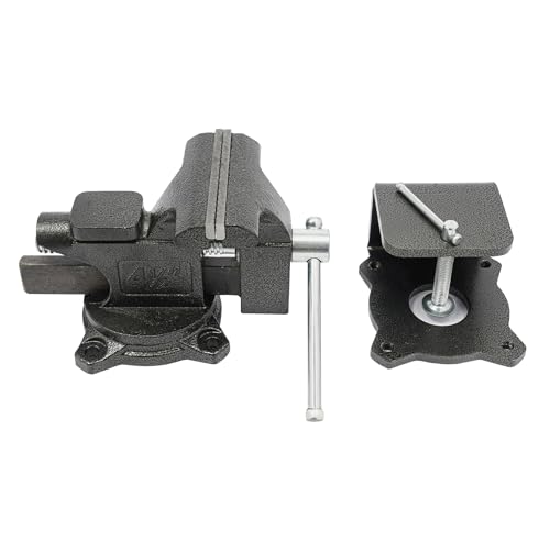 Bench Vise, 4.5"/6" Heavy Duty Cast Iron Workbench Vise with Anvil, 2-in-1 270-Degree Swivel Multipurpose Vise, Table Clamp for Woodworking Drilling, Pipe Cutting, Welding and DIY (4.5in) - size: 4.5in