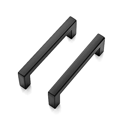 Ravinte 3 Pack Solid 3 Inch Center to Center Slim Square Bar Drawer Handles - Kitchen Cabinet Hardware in Matte Black - Drawer Pulls and Cabinet Handles - size: Flat Black 3'' Hole Center