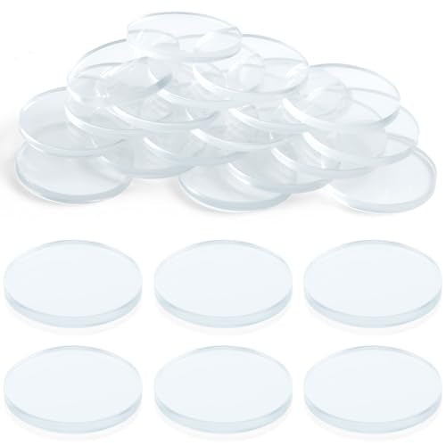 20 PCS Glass Table Top Anti Slip Pads, 0.8" Non-Adhesive Clear Rubber Bumpers Round Table Protector Grippers to Keep Furniture Cabinet Door from Sliding