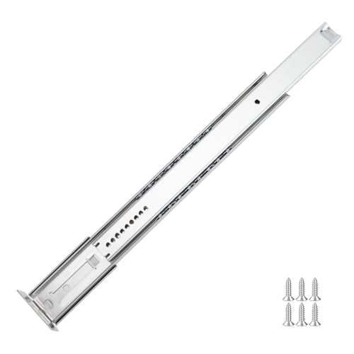 LONTAN 5 Pcs Center Mount Drawer Slides Bottom Mount for Cabinet and Dresser 12 Inch Heavy Duty Drawer Rails 8" Extension Glide Track - size: 12 Inch