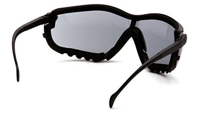 Pyramex V2G Safety Glasses, Black Frame/Amber Anti-Fog Lens - color: Black Frame/Gray Anti-fog Lens