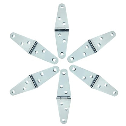 Piutouyar 6 Pcs Heavy Duty Silver Strap Hinges, 2 Inch Shed Hinges Cabinet Latch Door Hinge Gate Hinge with Mounting Screws - color: Silver