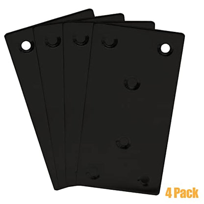 4pcs Metal Flat Straight Brace Bracket, 4'' x 2'' (L x W) Stainless Steel Mending Plate, Joining Bracket Wood Connectors for Furniture Corner Braces with Screws (Black) - size: 4'' x 2''/ 100mm x 50mm, style: Black-4pcs
