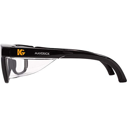 KleenGuard™ V30 Maverick Eye Protection (49309), with KleenVision™ Anti-Fog Coating, Clear Lenses, Black Frame