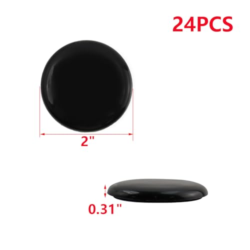 MY MIRONEY 24PCS Round Chair Sliders Black Self-Adhesive Furniture Slider Gliders PE Floor Protector Pads, 2 Inch - style: 2"; Black; 24PCS