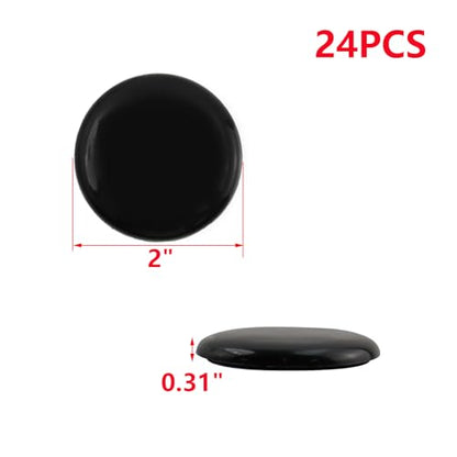 MY MIRONEY 24PCS Round Chair Sliders Black Self-Adhesive Furniture Slider Gliders PE Floor Protector Pads, 2 Inch - style: 2"; Black; 24PCS