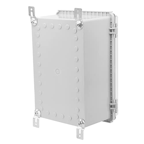Zulkit Junction Box IP67 Waterproof Electrical Box Hinged Clear Cover Stainless Steel Latch Plastic Enclosure for Project w Mounting Plate Wall Bracket and 2 Cable Gland 11"x7.5"x5.5"/280x190x140mm - color: Clear Cover, size: 11"x7.5"x5.5"