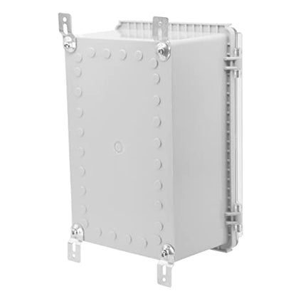 Zulkit Junction Box IP67 Waterproof Electrical Box Hinged Clear Cover Stainless Steel Latch Plastic Enclosure for Project w Mounting Plate Wall Bracket and 2 Cable Gland 11"x7.5"x5.5"/280x190x140mm - color: Clear Cover, size: 11"x7.5"x5.5"