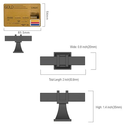 Amerdeco 10 Pack Matte Black Cabinet Knobs 1.46 Inch(37mm) Single Hole Cabinet Handles Rectangle Dresser Knobs Drawer Knobs and Pulls for Bathroom Cabinets ZH0067 - color: Matte Black, size: 1.46"/37MM Single Hole