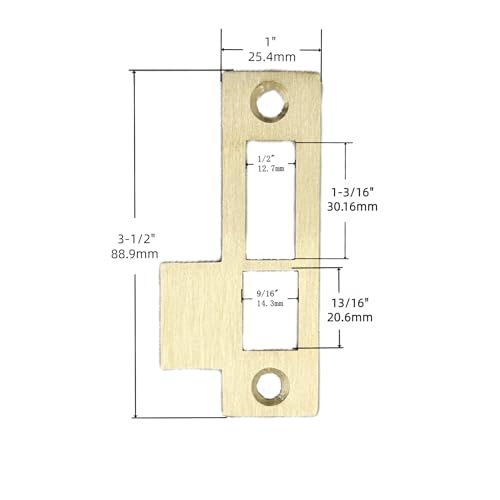 3-1/2" Brushed Brass Mortise Door Strike Plate Replacement Model 312AB Latch Striker Keeper 3.5"