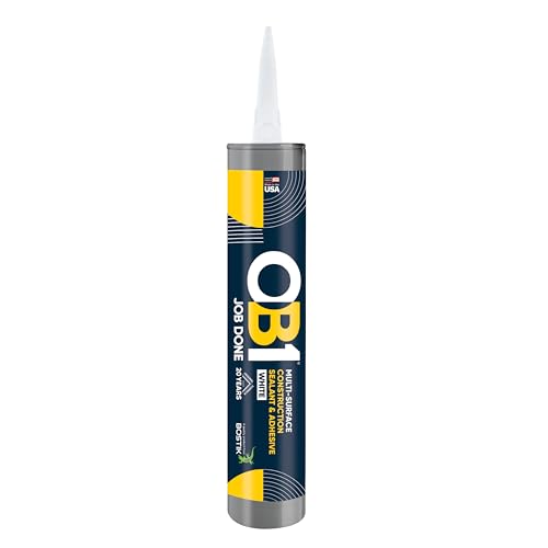 OB1 Universal Caulk Sealant & Adhesive White 10.1oz | Professional Grade Premium All-in-One Advanced Hybrid 2-in1 | Water Resistant Internal & External | Shrink Crack UV & Fade Resistant | 1 Cartridge - color: White, size: 10.1oz (Pack of 12)