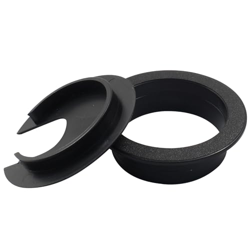 Bivethoi 5pcs 2 inch Desk Wire Cord Cable Grommets Hole Cover for Office PC Desk Cable Cord Organizer Plastic Cover Black(U Shape) - size: 2 inch(U shape)
