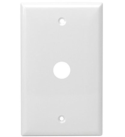 ENERLITES 1 Gang 0.406 Inch Hole Telephone/Cable Wall Cover, Fade Resistant Unbreakable Polycarbonate with Smooth Surface, 8661-W White - size: 1 Pack, style: Wall Plate