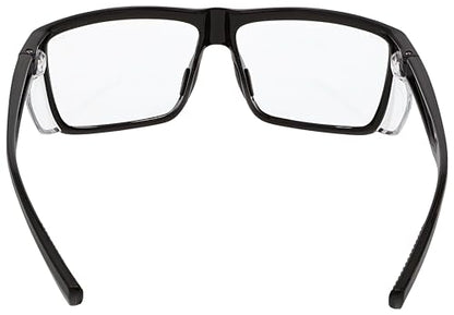 MCR Safety SR210 Swagger SR2 Series Safety Glasses with Thermo Plastic Rubber Nose Pads and Detachable Side Shields, Black Frame, Clear Lens - color: Black Frame (Clear Lens)