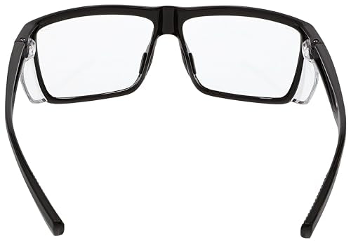 MCR Safety SR210AF Swagger SR2 Series Safety Glasses with Thermo Plastic Rubber Nose Pads and Detachable Side Shields, Black Frame, UV-AF Clear Lenses - color: Black Frame (Uv-af Clear Lens)