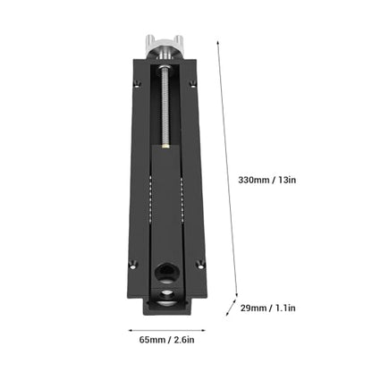 Woodworking Bench Tail Vise, Sturdy Aluminum Alloy with Stainless Steel Screw Rod 0-110mm Stroke 20mm Table Hole, with Crank Wheel for Drilling Metalworking Woodworking