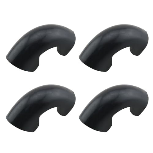 HJGarden 10PCS Furniture Foot Arched Bent Brackets Round Tube Pit Pads Steel Bar Non Slip Chair Feet Open Plastic Protective Sleeves 1.48 x 0.63 x 0.56 Inches for Sofas Dressers Nightstands Black