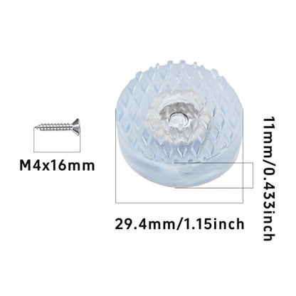 16PCS 1.2” Transparent Round Furniture Pads, Non-Slip Heavy Duty Screw-on Furniture Feet, Noise-Canceling Silicone Sliders for Table Desk Chair Sofa Legs - size: 1.2"