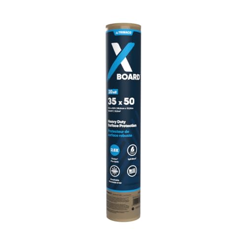 Trimaco X-Board Paint & Remodel, Lightweight Breathable Surface Protector, 1 roll, 35-inch x 50-feet, Brown