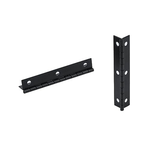 Antrader 2.9" x 0.9" Long Folding Hinges, Cabinet Gate Closet Door Hinge, Home Furniture Hardware with Mounting Screws, Black, Pack of 12 - color: Black, size: 2.9" x 0.9", 12pcs