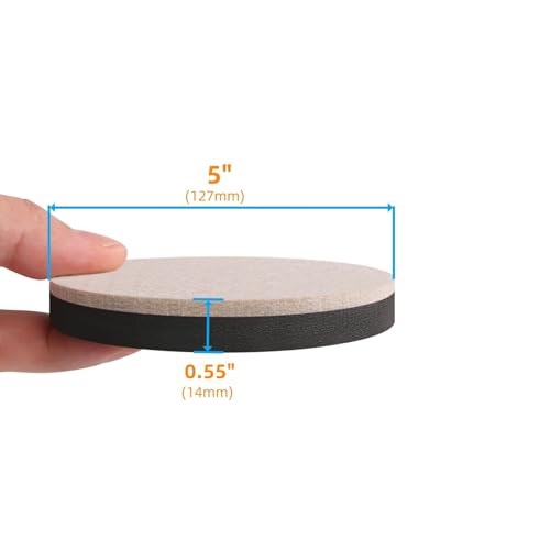 Felt Furniture Sliders for Hardwood Floors - Furnigear 16 PCS 5" Furniture Moving Pads Sliders – Heavy Duty Felt Sliders Chair Leg Floor Protectors - Move Your Furniture Easily & Safety - size: 5 inch - 16 PCS Beige