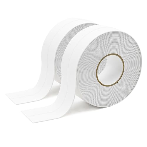 Caulk Tape Self Adhesive,Easy to Install Caulking Tape for Bathroom Peel & Stick Caulking Strip Floor Tile Wallpaper Toilet Tub Shower Wall Trim,Waterproof Caulking Sealing Tape for Bathroom,Toilet