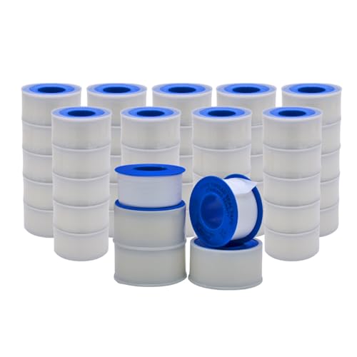 WOD PTST35S Plumbers Pipe Teflon Thread Seal Tape - 1/2 inch x 520 inch (Case of 100 Rolls) - Leak Proof Sealant for Water, Gas, Oil, Most Chemicals, Hydraulic and High Pressure Lines - size: 1/2 in. x 520 in.