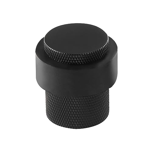 1-1/2 Inch Length 1-3/5 Height Cylindrical Floor Mount Door Stopper Heavy Duty Door Holder Brass Floor Mounted Hardware Quite Doorstop Keep Door Open, 1 Pack, Matt Black - color: Matt Black