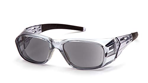 Pyramex Emerge Plus Readers Safety Glass Gray Frame Clear Full Reader 1.5 Diopter Lens - color: Gray Reader Lens 1.5 Diopters/ Translucent Gray Frame