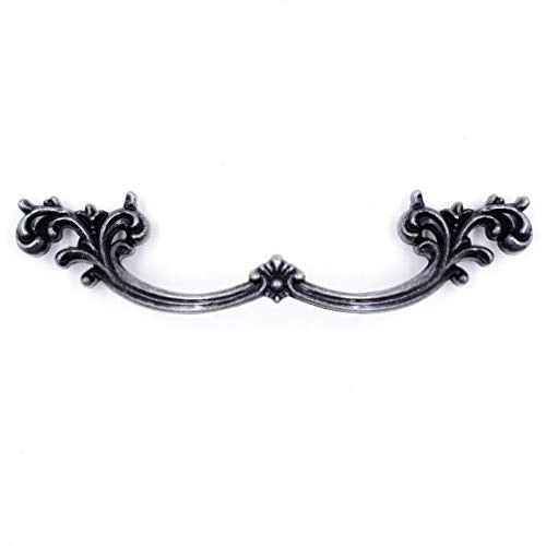 Jetland French Provincial Drawer Pulls - 4-Pack, Iron Scratches, 4" Hole Centers, Vintage Shabby Chic Pulls for Dresser Nightstand Cabinet, PW1619AS102 - color: Iron Scratches, size: 4 Inch Hole Centers