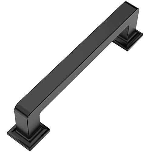 9BUILD 6 Pack 3 3/4 Inch Black Matte Cabinets Pulls - Drawer Pulls for Cabinets and Cupboards - color: Matte Black, size: 3.75"/96MM Hole Center, style: 6 Pack