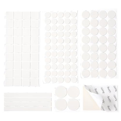Jayen 132 Pcs Non Slip Self-Adhesive Silicone Cuttable Furniture Pads, Anti-Sliding Anti-Scratch Rubber Floor Protectors for Any Furniture and Appliances - White (Matte) - size: White