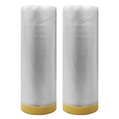 VViViD Heavy-Duty Tape and Drape Plastic Drop Cloth Masking Paper for Automotive Painting Covering 2 Pack (60" x 105ft) - size: 2 Pack (60" x 105ft)