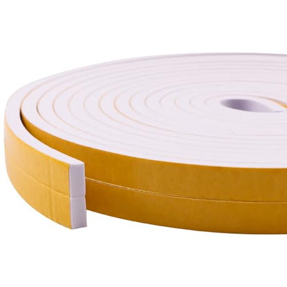 33Ft Weather Stripping Door Seal Strip, Strong Adhesive, Noise-Reduction, Weatherproof Foam Tape Insulation Weather Stripping Door Seal Foam Tape for Doors Windows 1/2 in Wide x 1/4 in Thick - size: 33FT-White