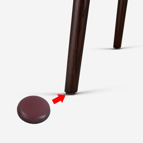 MY MIRONEY 20PCS 1" Round Chair Sliders Brown Self-Adhesive Furniture Slider Gliders Floor Protector Pads with a Clear Plastic Box - style: 1"; Brown; 20PCS