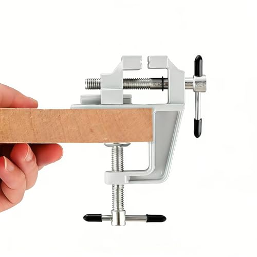 Multi-Functional Aluminum Alloy Bench Vise, Mini Clamp for DIY Jewelry & Electronics Repair, Heavy-Duty Metal Construction Manual Hand Tool for Workbench