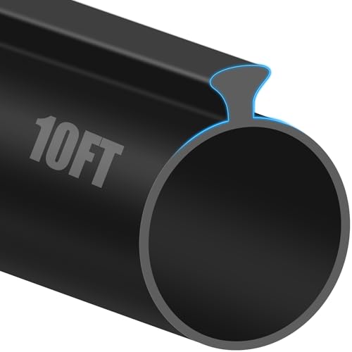 10FT Garage Door Seals Bottom Rubber, 0.35" Triangle Weather Stripping Seals for Single Track Weatherproofing Threshold Replacement Strip Fits 10FT Wide or Smaller Doors, Black - color: Black-0.35" Big Triangle, size: 10 Feet