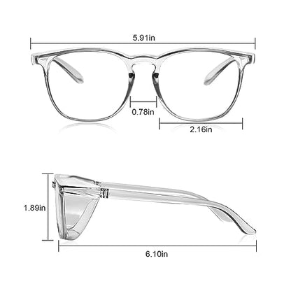 Stylish Safety Glasses Goggles for Women Girls Anti-fog Glasses Protective Eyewear Clear Glasses - color: Grey