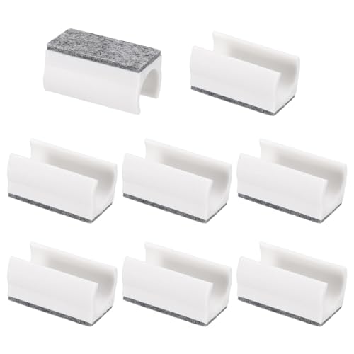 PATIKIL 19mm Rectangle Chair Leg Cover with Felt Pad, 8Pcs Slide Smoothly No Scratches No Noise Furniture Feet Hardwood Protectors Tips Floor Glides Tubing Caps for Office, White Grey - color: White Grey, size: 19MM