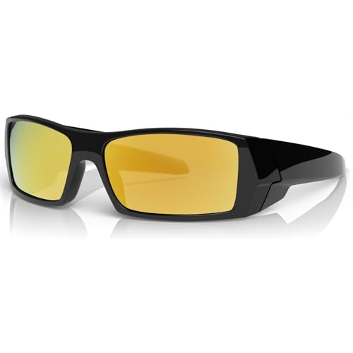 WISTON Z87 Sunglasses Wrap Around Sunglasses for Men Rectangular Safety Glasses UV400 for Sport Working 8231 - color: Matte Black/Gold