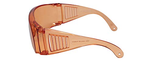 Calabria Fit Over Safety Glasses | Polarized Sunglasses Over Glasses | Wrap Around Anti-Fog | Scratch Resistant | Unisex - color: Orange