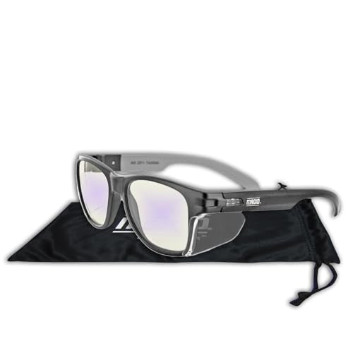 MAGID Y50 Safety Glasses for Construction | Black Frame — 2 Pairs, Blue Blocking Lens | Side Shields, ANSI Z87.1+, Anti-Fog, Scratch-Resistant, 99.9% UV Protection, Polycarbonate Lens - color: Blue Blocking Lens | Black Frame, size: 2 Pairs